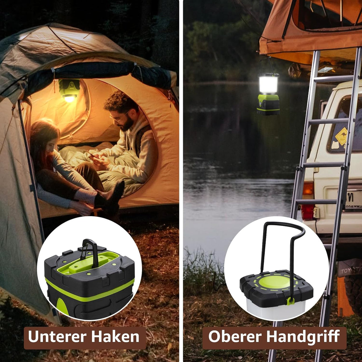 Lepro LED Campinglampe Batteriebetrieben, Ultra Hell 1500 Lumen, 4 Modi & Dimmbar Camping licht, Notfallleuchte für Stromausfällen, Wandern, Notfall, Ausfälle und so weiter