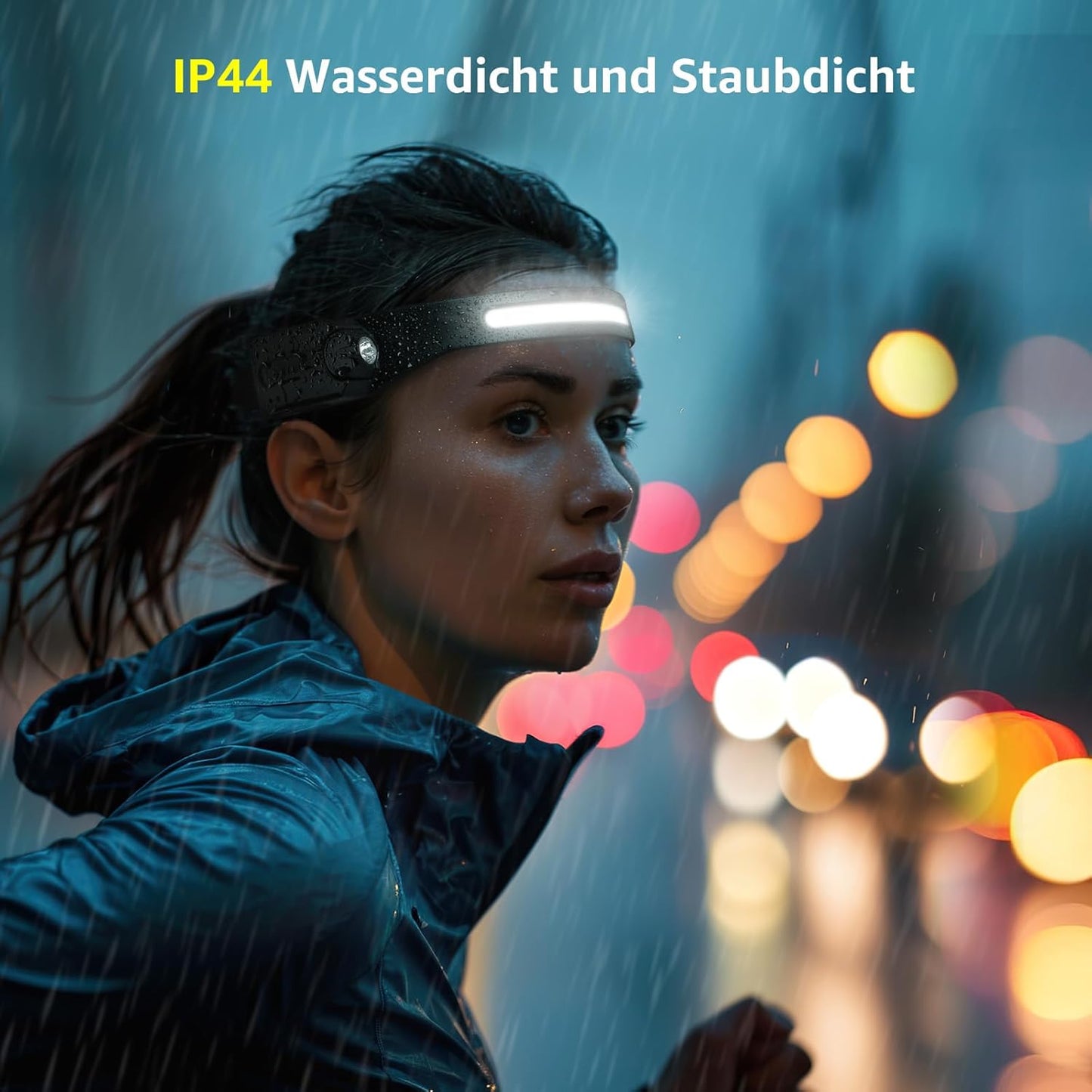 Lepro Stirnlampe Led Wiederaufladbar, Superhell 350 Lumen mit 5 Modi, 230°Weitwinkel Scheinwerfer mit Bewegungsmelder, 1200mAh Kopflampe, IP44 für Wandern Camping Joggen, 2 Stück [inkl. USB-C Kabel]