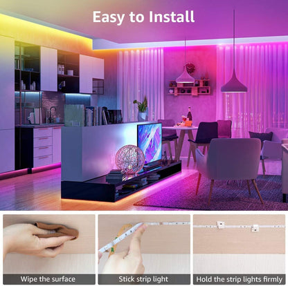 Lepro LED MagicColor Strip 20M(2x10M), 600 LEDs Streifen Lichterkette, Musik Band mit Fernbedienung, Lichtband Wasserdicht IP65 für Weihnachten