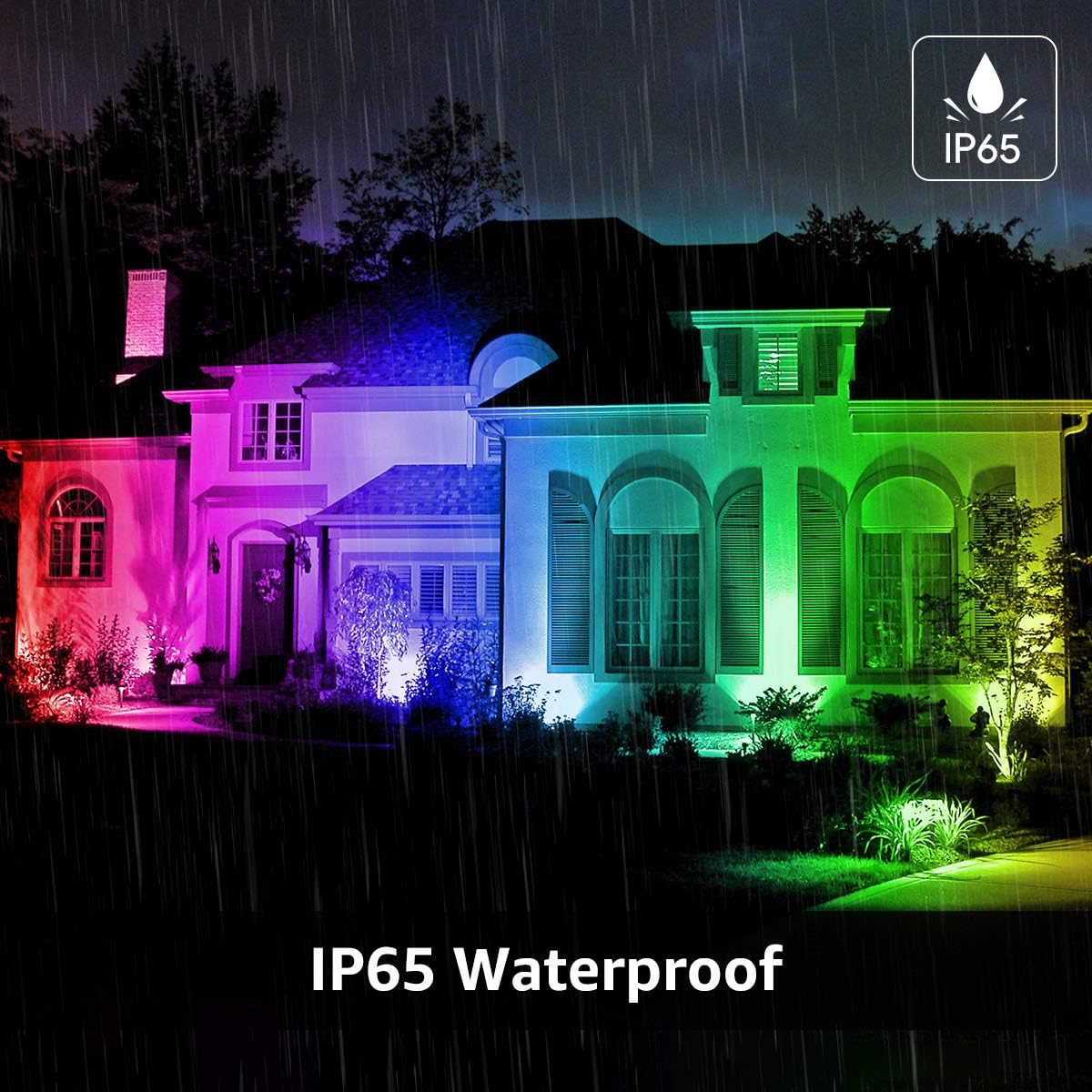 Lepro LED Strahler RGB mit RF-Fernbedienung, 2er Wasserdicht LED Fluter mit Memory-Funktion, Dimmbar Farbwechsel Außenstrahler, IP65 Farbig Außenlampe, Bunt Flutlicht für Garten, Party Deko