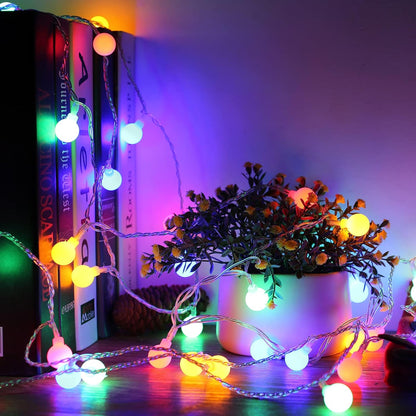 Lepro 100er LED Kugel Lichterkette Bunt 13M, Partybeleuchtung Au?en mit Stecker, 8 Modi und Merk Funktion, ideale Partylichterkette f¨¹r Innen, Hochzeit, Party Deko usw. Mehrfarbig