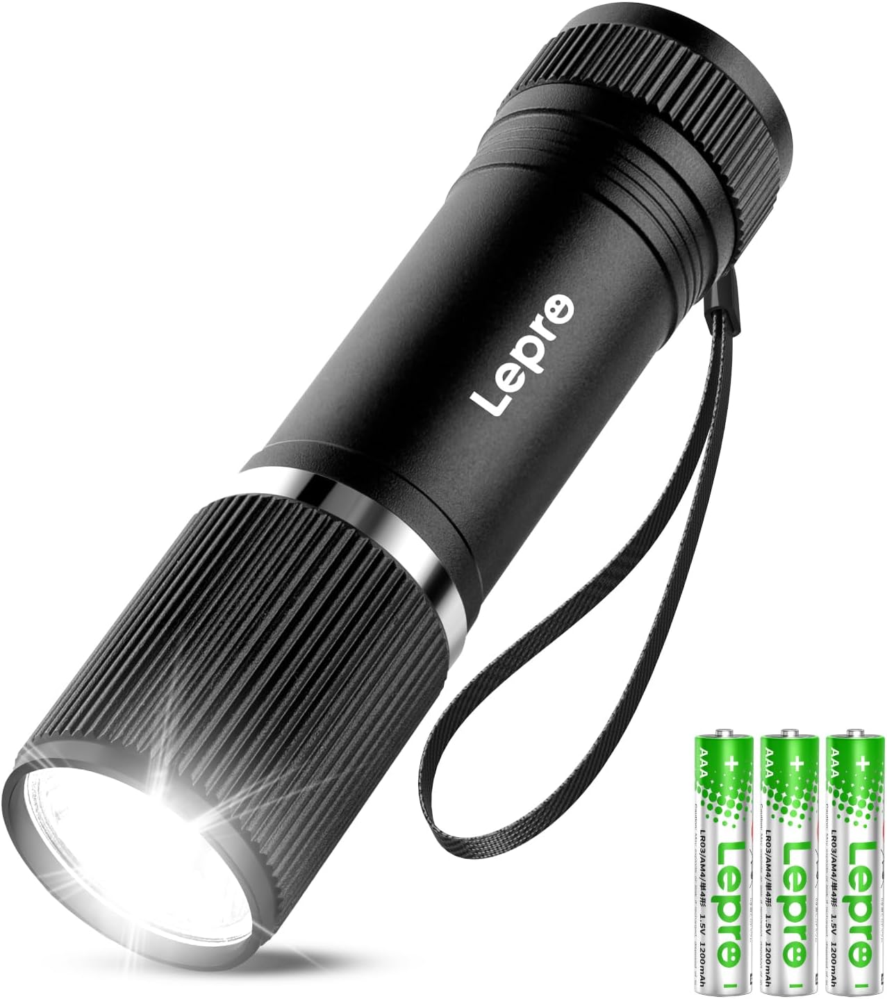Lepro LED Taschenlampe Klein, Hell Mini Taschenlampe Batteriebetrieben, Robustes Aluminium Geh?use, IPX4 Wasserdicht, Ideal f¨¹r Camping, Notfall, Wandern & Kinder (Inkl. Batterien)