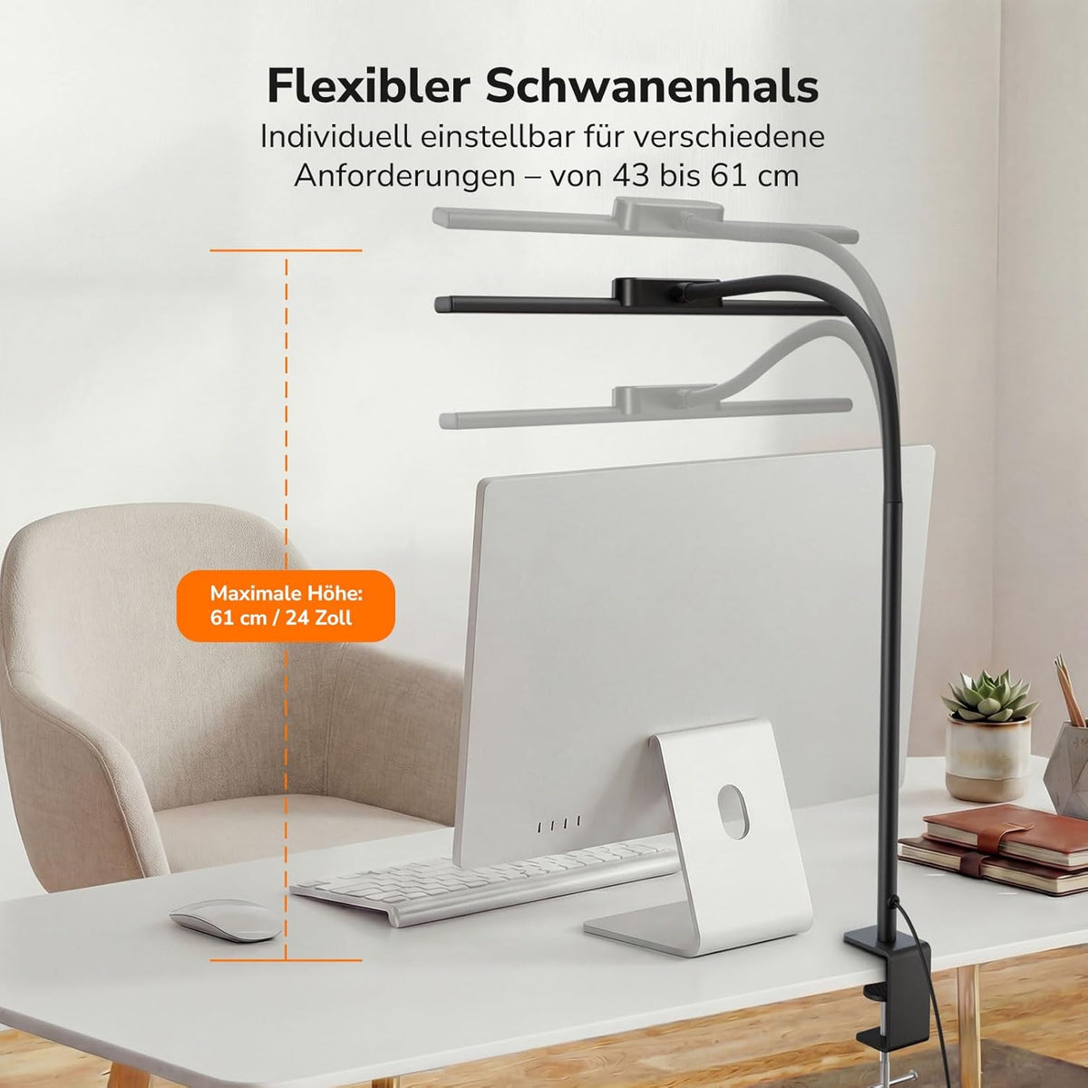 Lepro 11W Schreibtischlampe Dimmbar Black
