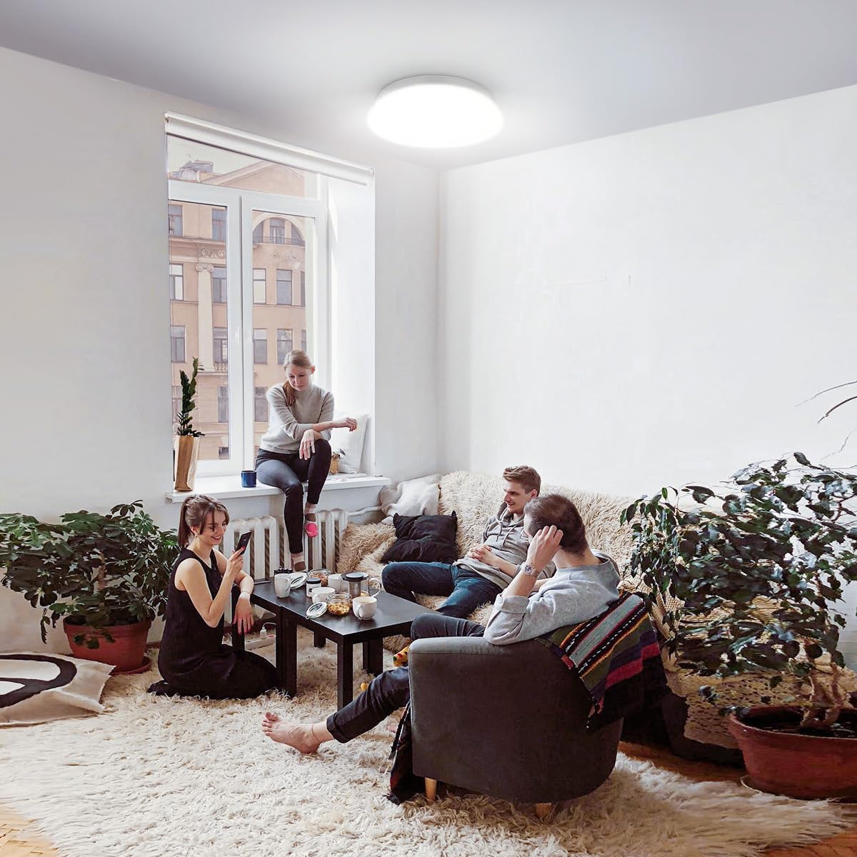 Lepro Deckenlampe 22W, LED Deckenleuchte Bad 1500LM Ø30cm 5000K für Badezimmer Flur Küche Wohnzimmer Schlafzimmer Balkon Licht, Kaltweiß Badezimmerlampe, LED Panel Flach, Rund Lampe, IP20 Badlampe
