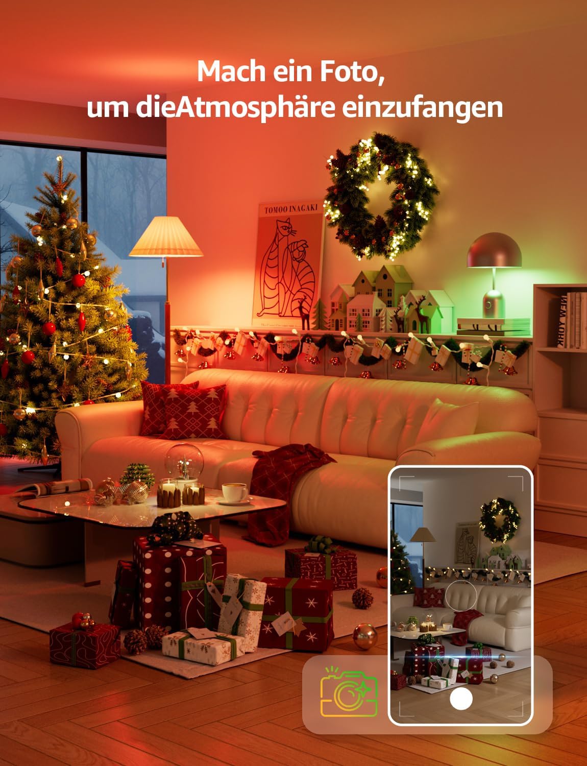 Lepro AI Smart Glühbirne BP1, G45 E14 LED Lampe Dimmbar 4.9W 470LM RGB+CCT, Personalisierter KI-Lichtdesigner mit Sprachsteuerung/Musik Sync, Kompatibel mit Alexa/Google, WiFi & Bluetooth, 4 Stück