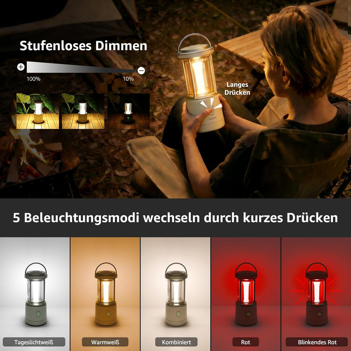 Lepro LED Campinglampe Batterie£¬White
