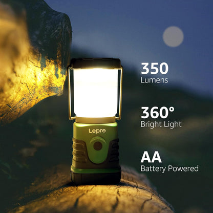 Lepro LED Campinglampe, Mini Camping Laterne, 350LM, 4 Lichtmodi, 3 AA Batterie batteriebetriebene Suchscheinwerfer Camping Lampen mit Bügel & Haken, Batterie nicht enthalten, 4 Pack