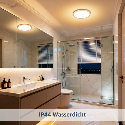 Lepro Deckenlampe 18W, IP44 Wasserfest Deckenleuchte，3000K 1800LM Badezimmer Lampe, Warmweiß Deckenleuchte Badezimmer, ideal Badezimmerlampe Decke für Bad Schlafzimmer Flur Wohnzimmer, Ø22cm, 4 Stücke