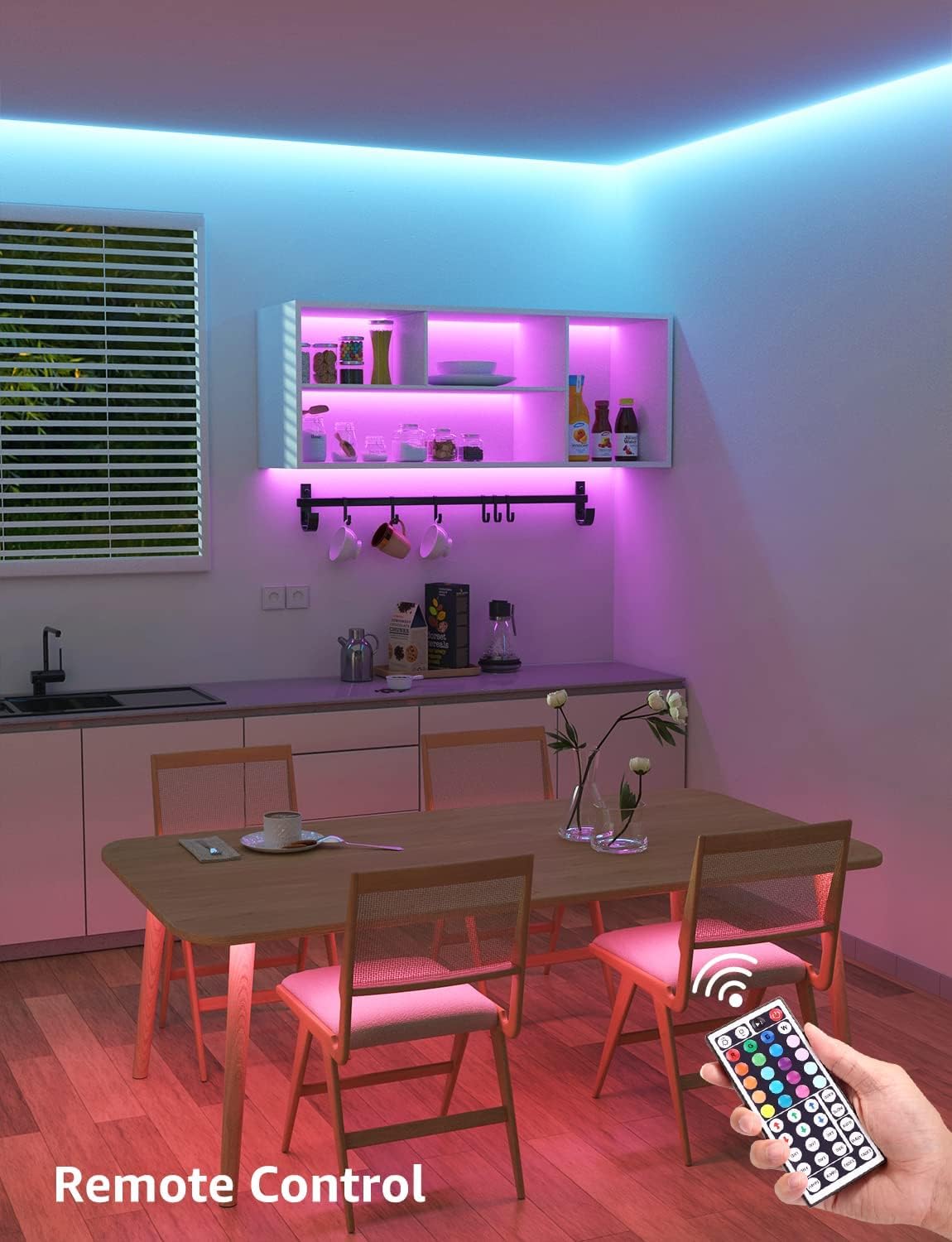 Lepro LED Strip 20M(2x10M) RGB Set, 5050 SMD 600 LEDs Streifen, 12V, LED Band Selbstklebend, Flexibel LED Lichtband, LED Lichterkette IP20, LED Leiste Kette Dimmbar, Netzteil und Controller enthalten