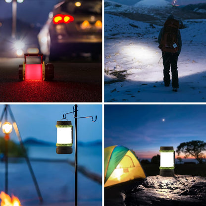 LE LED Handscheinwerfer, Dimmbare Campinglampe, Wiederaufladbare Superhell 500lm CREE LED Handlampe, mit Warnlicht, Geeignet für Camping, Angeln, Abenteuer, Wandern, Notfall usw.
