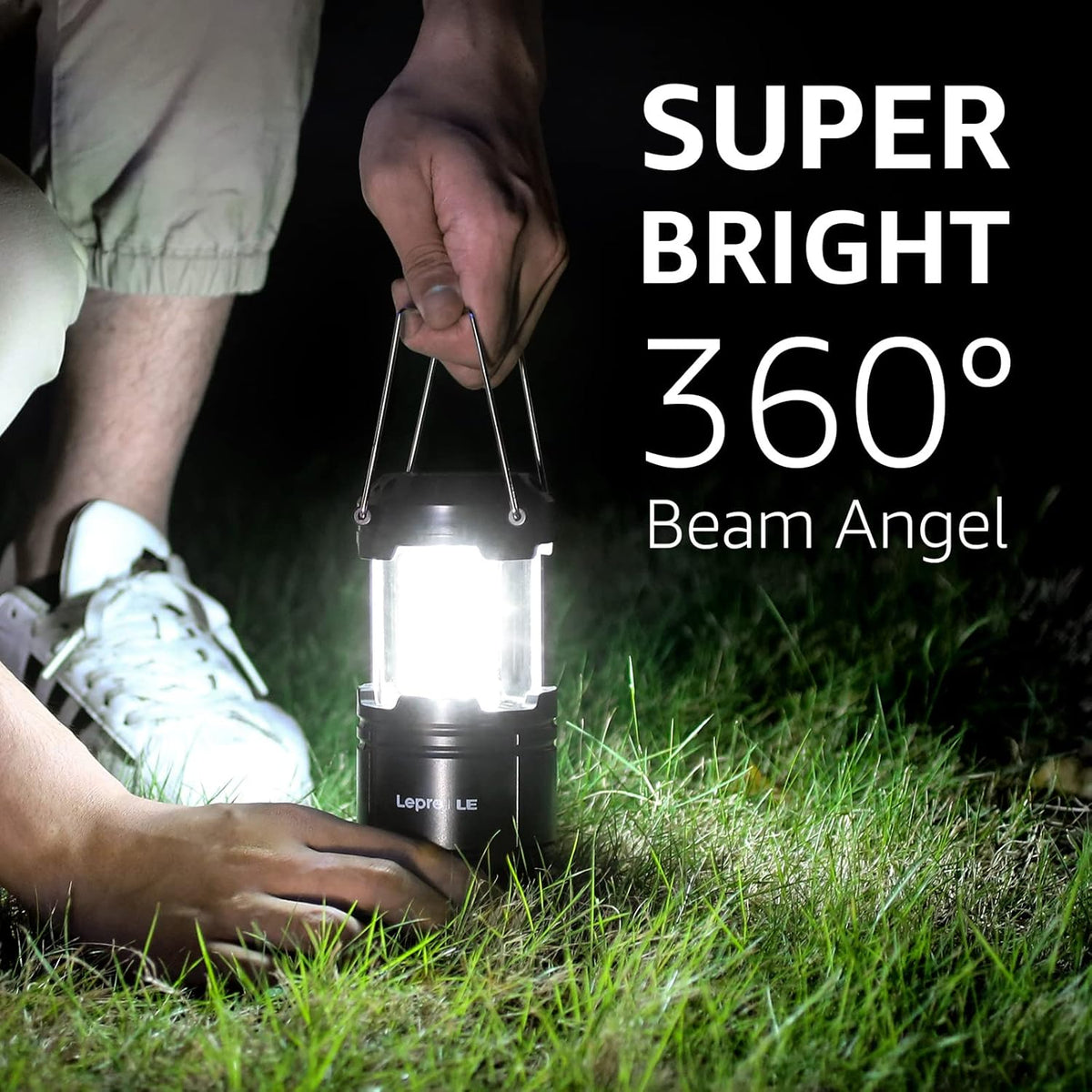 Lepro Camping Laterne, 2er Set 30 LEDs Batteriebetrieben Campinglampe, Faltbare Camping H?ngelampe, geeignet f¨¹r Angeln, Abenteuer, Wandern, Notfall, Ausf?lle usw, 2er Pack