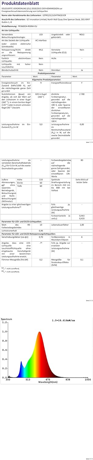Lepro 9W E27 LED Lampe, Bluetooth APP-Steuerung Dimmbar RGBCW Birne, RGB & Warmwei?, 16 Farben, entspricht 60 W, 2700K bis Kaltwei? Kelvin LED Leuchtmittel [Energieklasse F]