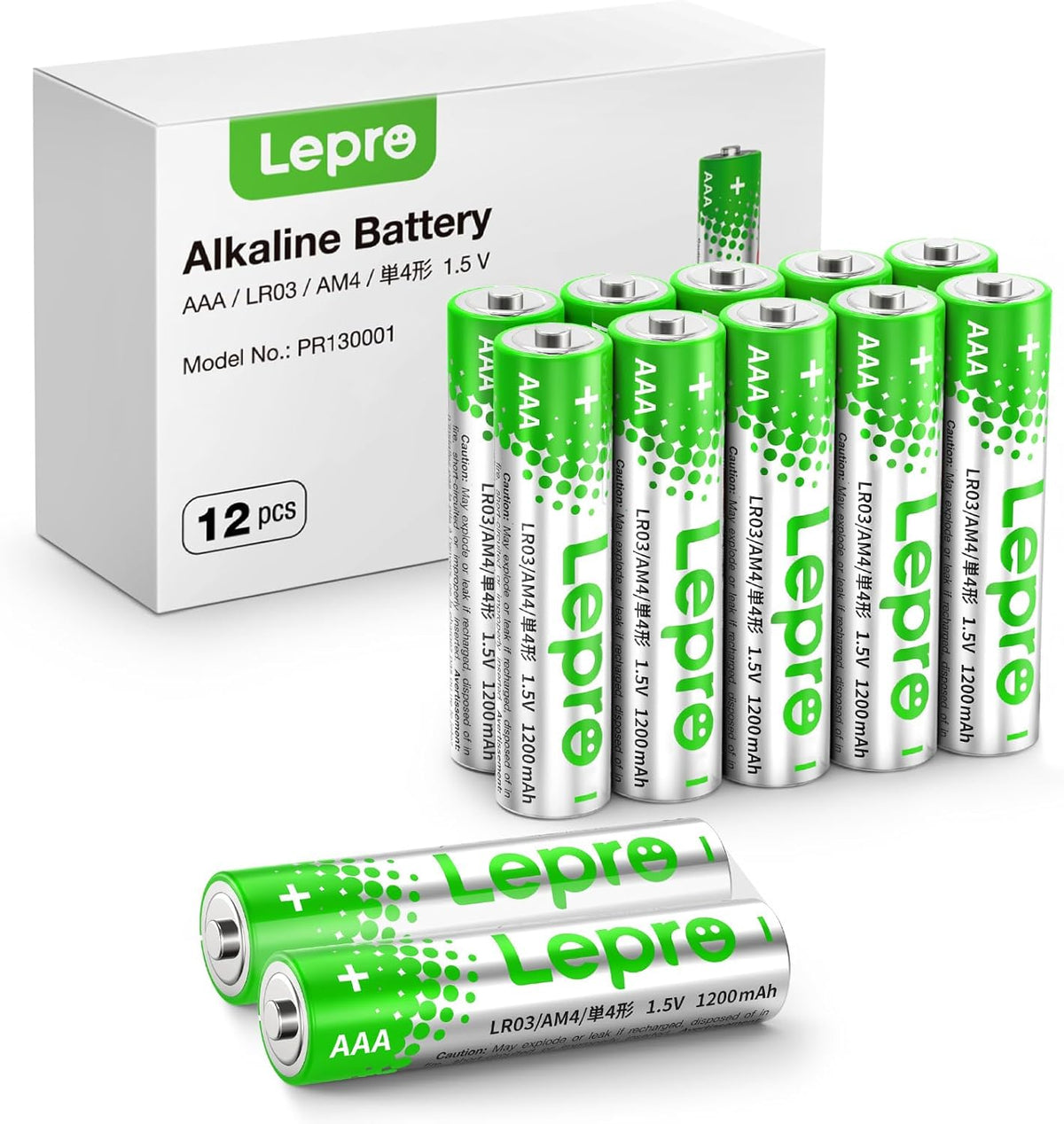 Lepro AAA Batterien, 12 Stück, Alkaline Batterie AAA mit 1.5V - Langlebig, Leistungsstark & Auslaufsicher, Ideal für Fernbedienungen, Spielzeug, Uhren, Taschenlampe UVM