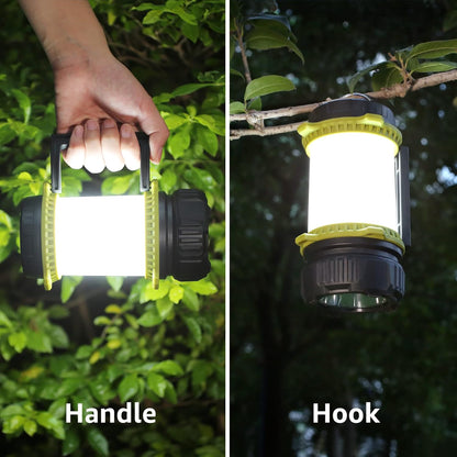 LE LED Handscheinwerfer, Dimmbare Campinglampe, Wiederaufladbare Superhell 500lm CREE LED Handlampe, mit Warnlicht, Geeignet für Camping, Angeln, Abenteuer, Wandern, Notfall usw.