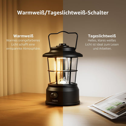Lepro USB LED Campinglampe Schwarz