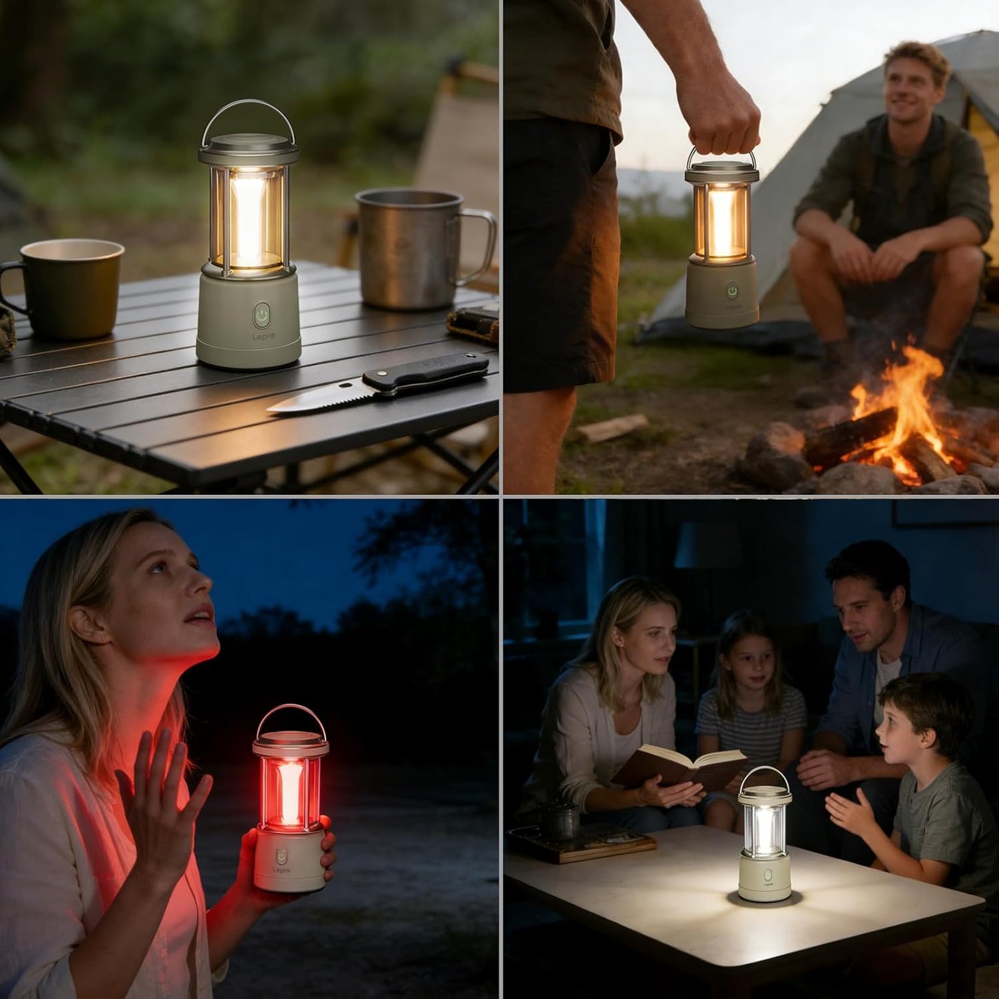 Lepro LED-Campinglampe, 1100 Lumen, 5 Leuchtmodi, helligkeitsverstellbarer Suchscheinwerfer, IPX4 wasserdichte batteriebetriebene Notfallleuchte, geeignet f¨¹r Stromausf?lle, Wanderungen£¬White