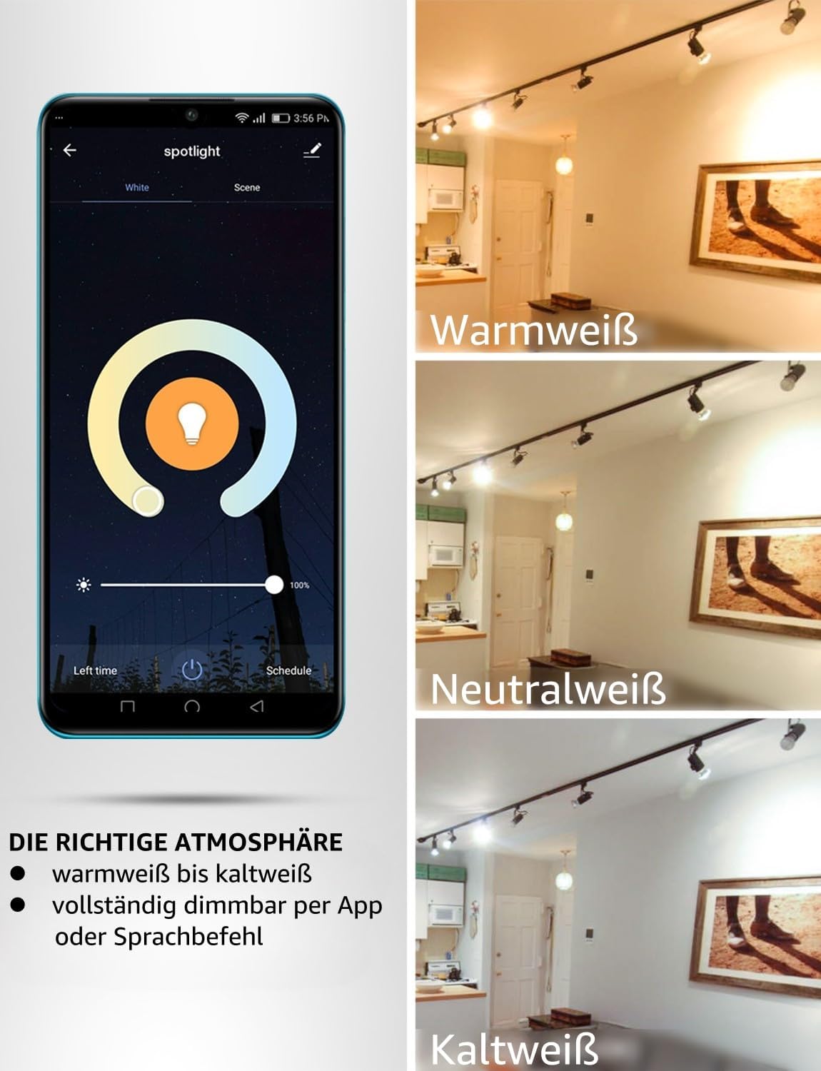 Lepro 4.5W Smart GU10 LED Lampen Warmweiß und Kaltweiß Dimmbar LED Leuchtmittel, Wlan LED Birnen, Ersatz für 50W Halogenglühlampe, kompatibel mit Alexa und Google Home, 2 Pack