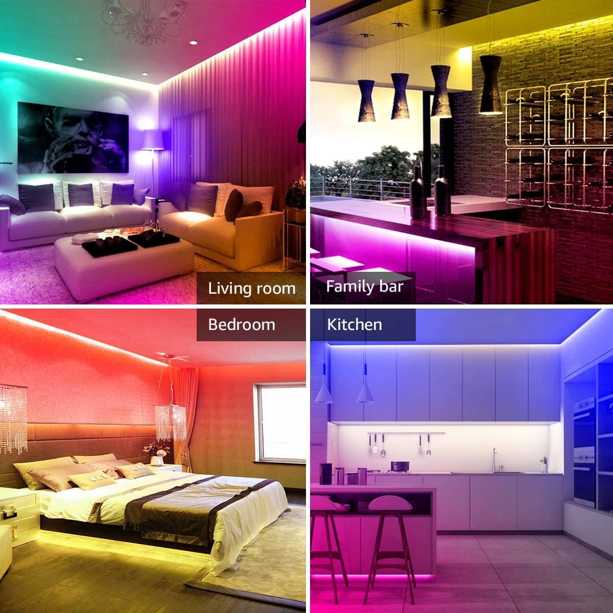 Lepro LED MagicColor Strip 20M(2x10M), 600 LEDs Streifen Lichterkette, Musik Band mit Fernbedienung, Lichtband Wasserdicht IP65 für Weihnachten