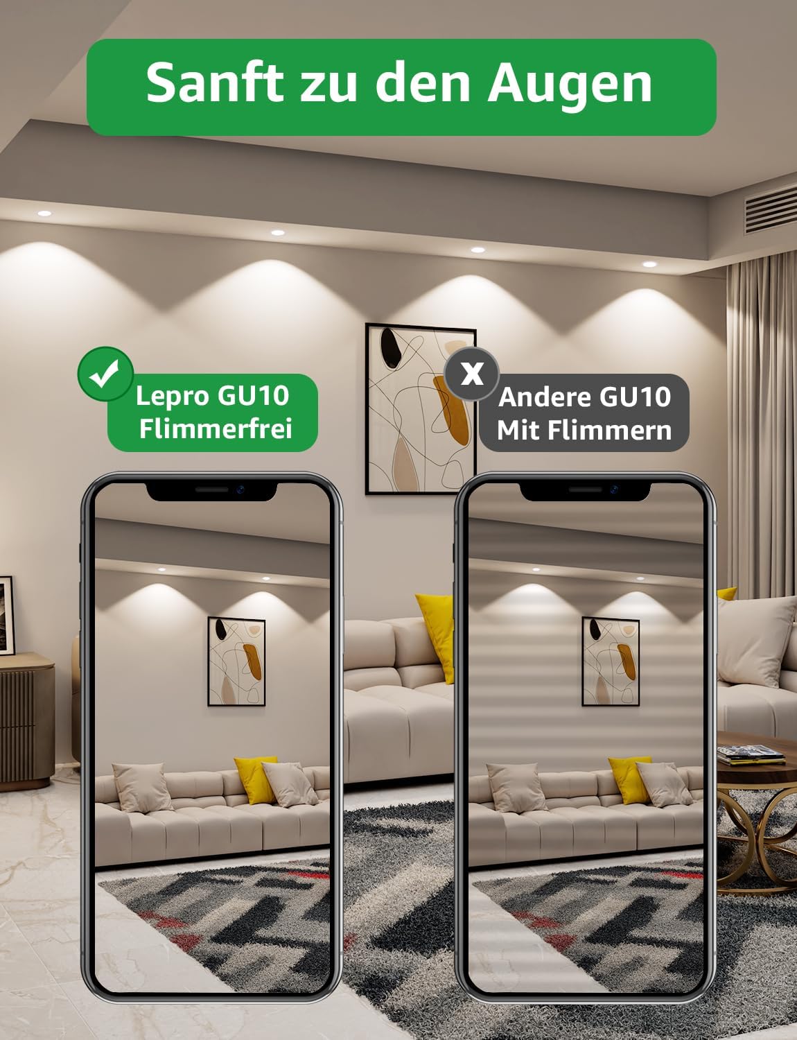 Lepro Energieklasse A GU10 LED Neutralwei? Lampe, 3.3W 4000K 590lm, Nicht Dimmbar Leuchtmittel, Energiesparendes GU 10 LED Spot, 100¡ã Abstrahlwinkel f¨¹r K¨¹che, Badezimmer, Arbeitsfl?che,10 Stuck