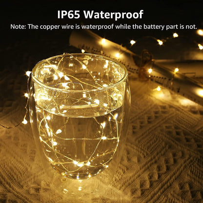 LE LED Lichterkette Batterie 1.2M, 4 x 20er LEDs Lichterketten aus Kupferdraht, IP65 Wasserdicht Drahtlichterkette f¨¹r Weihnachtenbeleuchtung, Party, Garten, Innen, Au?en, Hochzeit Deko, Warmwei?