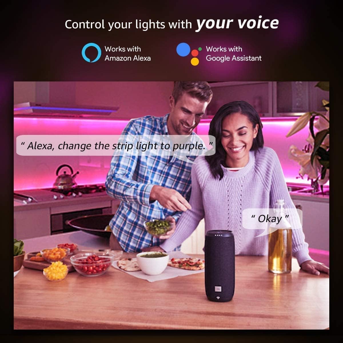 LE LED Strip 5M Alexa, RGB 150 LEDs, Smart WIFI LED Streifen Musiksteuerung, Wlan LED Band, Superhell 5050 Selbstklebend Lichtband, Lichterkette mit Fernbedienung, Kompatibel mit Alexa,App,Google Home