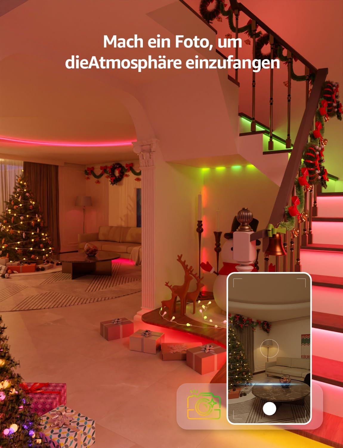Lepro AI LED Streifen SE1, 5M Smart LED Strip RGB mit App-Sprachbefehle, Musik Sync, Personalisierter KI-Lichtdesigner, kompatibel mit Alexa&Google Assistant, für Party/Zuhause, Keine Fernbedienung