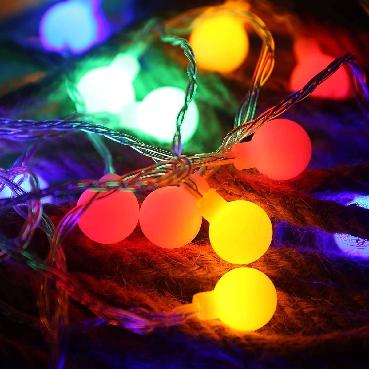 Lepro 100er LED Kugel Lichterkette Bunt 13M, Partybeleuchtung Au?en mit Stecker, 8 Modi und Merk Funktion, ideale Partylichterkette f¨¹r Innen, Hochzeit, Party Deko usw. Mehrfarbig