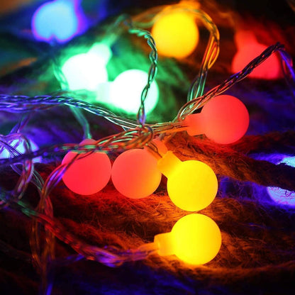 Lepro 100er LED Kugel Lichterkette Bunt 13M, Partybeleuchtung Au?en mit Stecker, 8 Modi und Merk Funktion, ideale Partylichterkette f¨¹r Innen, Hochzeit, Party Deko usw. Mehrfarbig