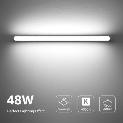 4x LED Feuchtraumleuchte 150cm, 48W 7,200lm Superhell LED Wannenleuchten, LED Feuchtraum Leuchte Neutralweiß 4000K IP65 , Wasserfest Kellerleuchte im Reihenschaltung, Werkstattleuchte, Garage