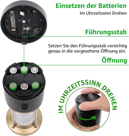 Lepro LED Campinglampe Batterie£¬Black