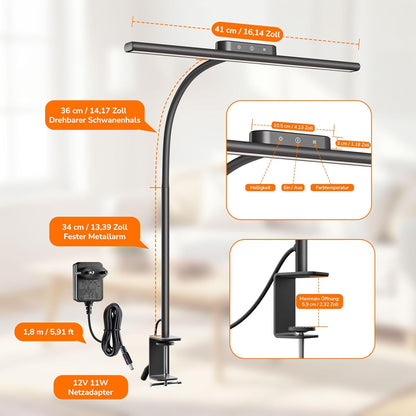 Lepro 11W Schreibtischlampe Dimmbar Grey