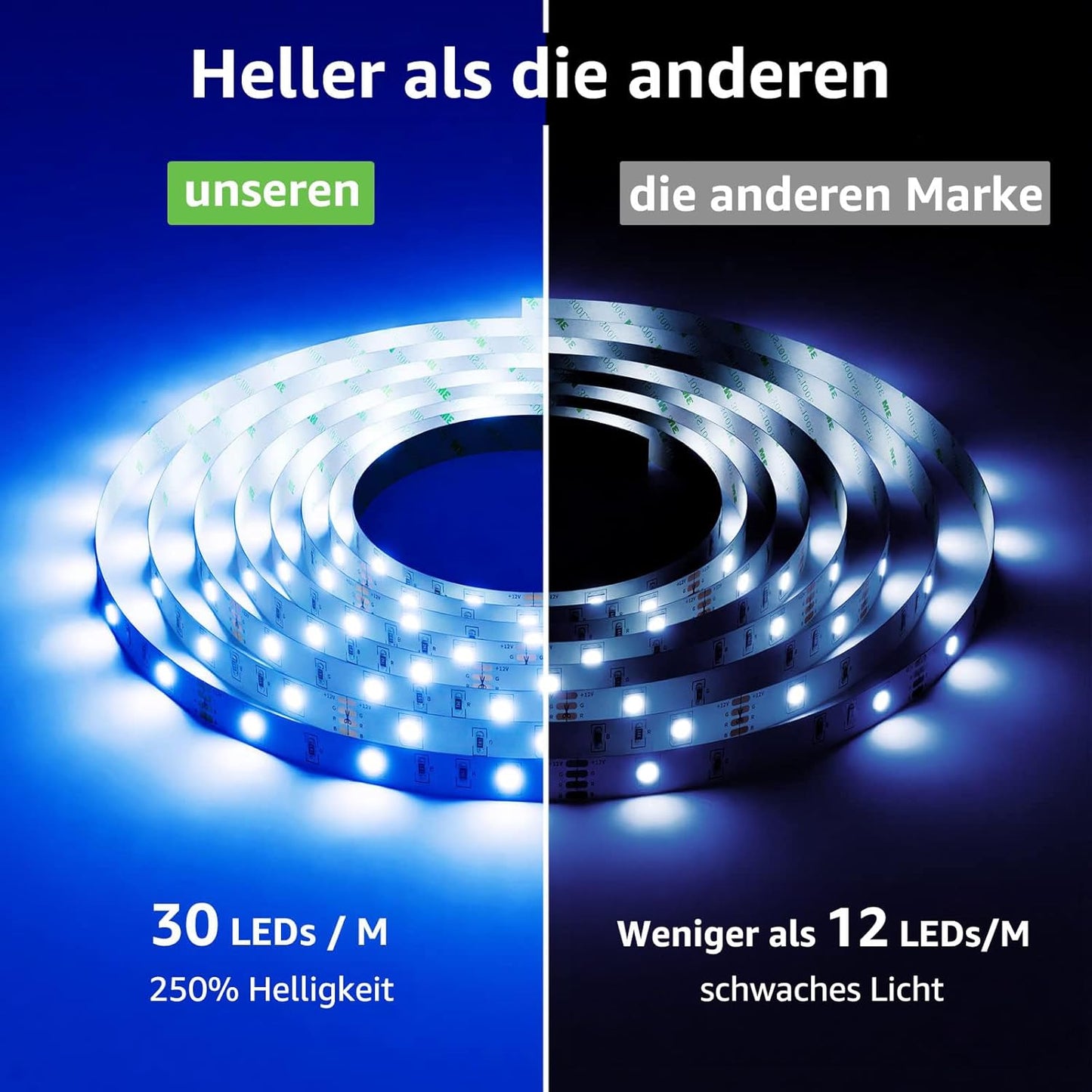Lepro LED Strip 15M(2x7.5M), LED Streifen Musik Lichterkette mit Fernbedienung, Band Lichter, RGB Dimmbar Lichtleiste Light, Lichtband Leiste, Bunt Kette für Party Weihnachten Deko