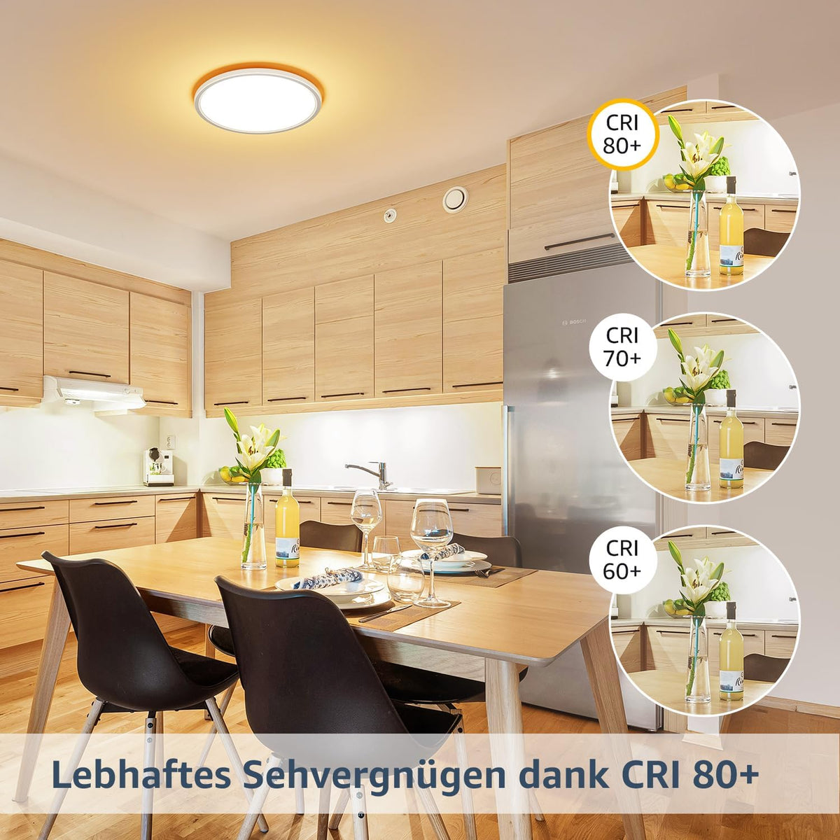 Lepro Deckenlampe 18W, IP44 Wasserfest Deckenleuchte，3000K 1800LM Badezimmer Lampe, Warmweiß Deckenleuchte Badezimmer, ideal Badezimmerlampe Decke für Bad Schlafzimmer Flur Küche Wohnzimmer, Ø22cm