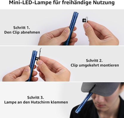 Lepro Taschenlampe, Mini LED Taschenlampe, IPX4 Wasserdicht Stiftlampe, 3 Modi Handheld Taschenlampe Klein, Stift Lampe perfekt f¨¹r Inspektion, Arbeit, Reparatur (Blau)