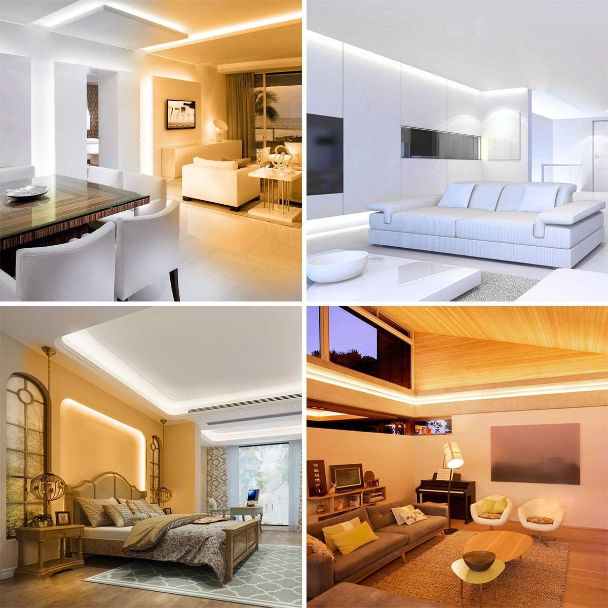 Lepro LED Strip 5M Set Dimmbar,Warmweiß bis Kaltweiß LED Streifen 12V Selbstklebend, Flexibel DIY LED Band, IP20 LED Leiste, 300 LEDs SMD 2835, LED Lichtband für Innen Küche Zimmer Deko