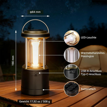 Lepro LED Campinglampe Batterie£¬Black