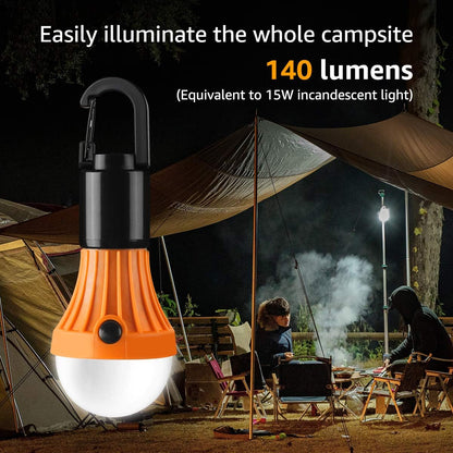 Lepro Campinglampe, Tragbare Zeltlampe, LED Camping Laterne, Camping Licht, Glühbirne Set-Notlicht 4 Stück für Camping Abenteuer Angeln Garage Notfall Stromausfall, 12 AAA Batterien enthalten
