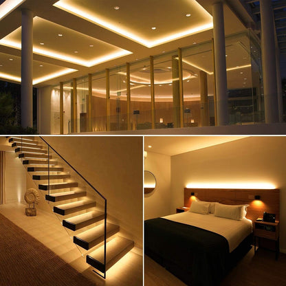 Lepro LED Strip Warmweiss, 10M(5M*2) LED Streifen 12V Selbstklebend, Band jeder mit 300 Stück 2835 LEDs 2300 Lumen, 3000K Warmweiß Dimmbar Leiste, DIY Lichtband für Innen Heim Deko, Kein Netzteil