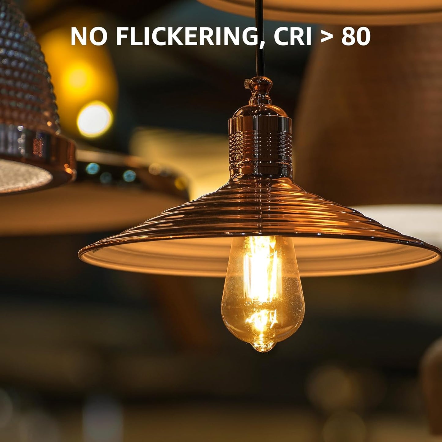 Lepro E27 LED Vintage Glühbirne, 4.8Watt 470 Lumen Birne, Ersetzt 40W ST64 Retro Lampe, 2500Kelvin Warmweiß E27 Retro Beleuchtung, 360° Led Filament, 6er Stück