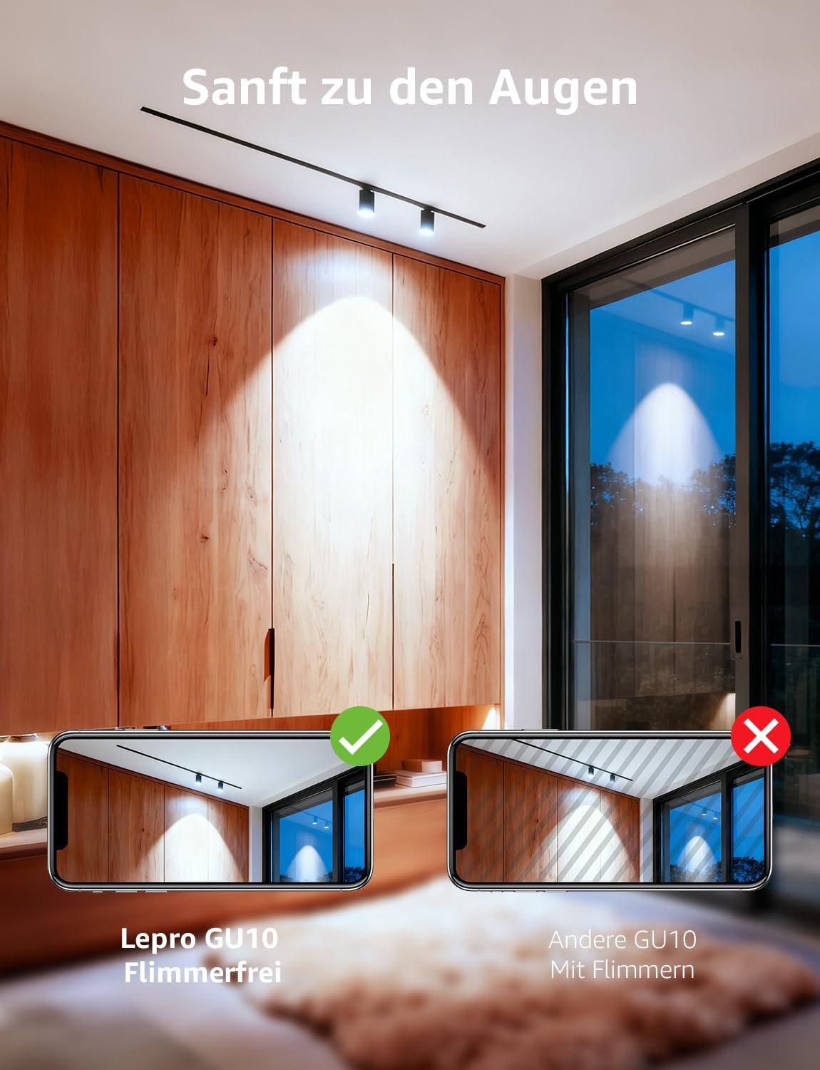 Lepro GU10 LED Kaltwei? 8W Lampe, 800 lm, 6500K Tageslichtwei?, 100¡ã Abstrahlwinkel, Nicht dimmbar, Energiesparendes GU10 LED Leuchtmittel f¨¹r B¨¹ro, Keller, Garage, Flur, Arbeitszimmer, 5 St¨¹ck