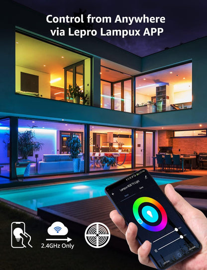 LE Smart LED Strip Outdoor, 10M, 2x5M, LED Streifen Wifi, RGB 300 LEDs, IP65 Wasserdicht Wlan LED Band, LED Lichtband Außen, Lichterkette Leiste Kompatibel mit Alexa, App, Google Home