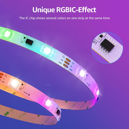 Lepro MagicColor LED Strip 10M(2x5M), 300 LEDs Streifen Dreamcolor, Lichterkette MagicColor, Musik Band mit Fernbedienung, Lichtband , Dimmbar Lichtleiste für Party Weihnachten Deko