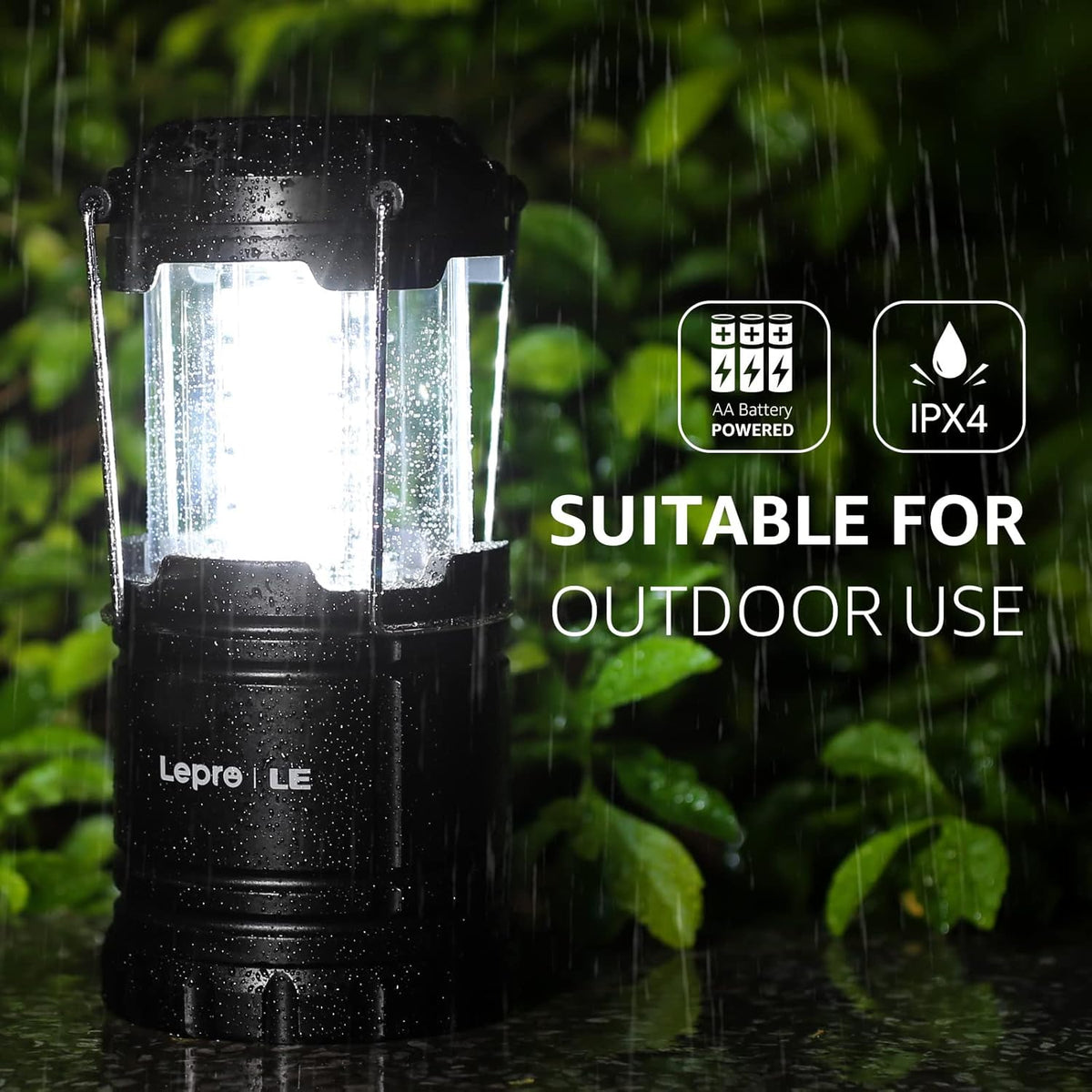 Lepro Camping Laterne, 2er Set 30 LEDs Batteriebetrieben Campinglampe, Faltbare Camping H?ngelampe, geeignet f¨¹r Angeln, Abenteuer, Wandern, Notfall, Ausf?lle usw, 2er Pack