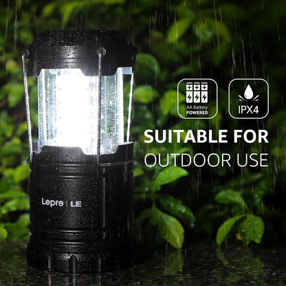 Lepro Camping Laterne, 2er Set 30 LEDs Batteriebetrieben Campinglampe, Faltbare Camping H?ngelampe, geeignet f¨¹r Angeln, Abenteuer, Wandern, Notfall, Ausf?lle usw, 2er Pack