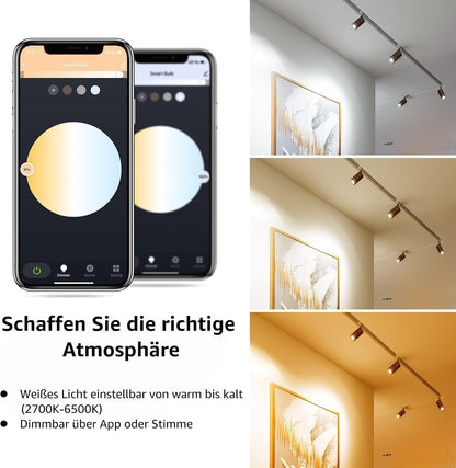 Lepro GU10 Smart Lampe, Wlan Alexa Glühbirnen, Wifi LED Leuchtmittel, 2 Pack (4.5W = 50W, Dimmbare Weiß 2700K-6500K per App oder Sprache), Kompatibel mit Alexa Echo, Google Home
