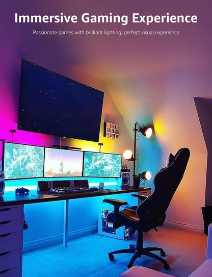 Lepro Smart LED Strip 5M, RGB Dimmbar 150 LEDs, LED Streifen Wifi, Wlan LED Band, Superhell Selbstklebend Lichtband, Lichterkette mit Fernbedienung,[nur 2.4GHz] Kompatibel mit Alexa, Google Home