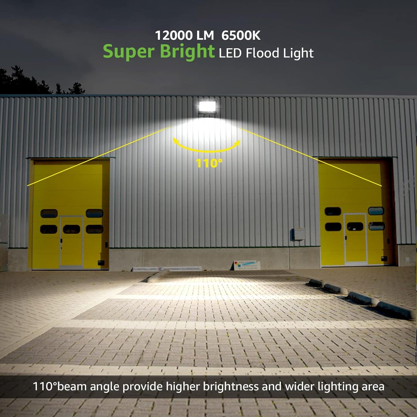 Lepro LED Strahler Außen, 100W LED Fluter Superhell Außenstrahler 12000LM, IP65 Wasserdicht 6500K Scheinwerfer Flutlicht mit 2835 SMD LEDs, Außenlampe für Garten, Innenhöfe, Garage, Hotel, Sportplatz