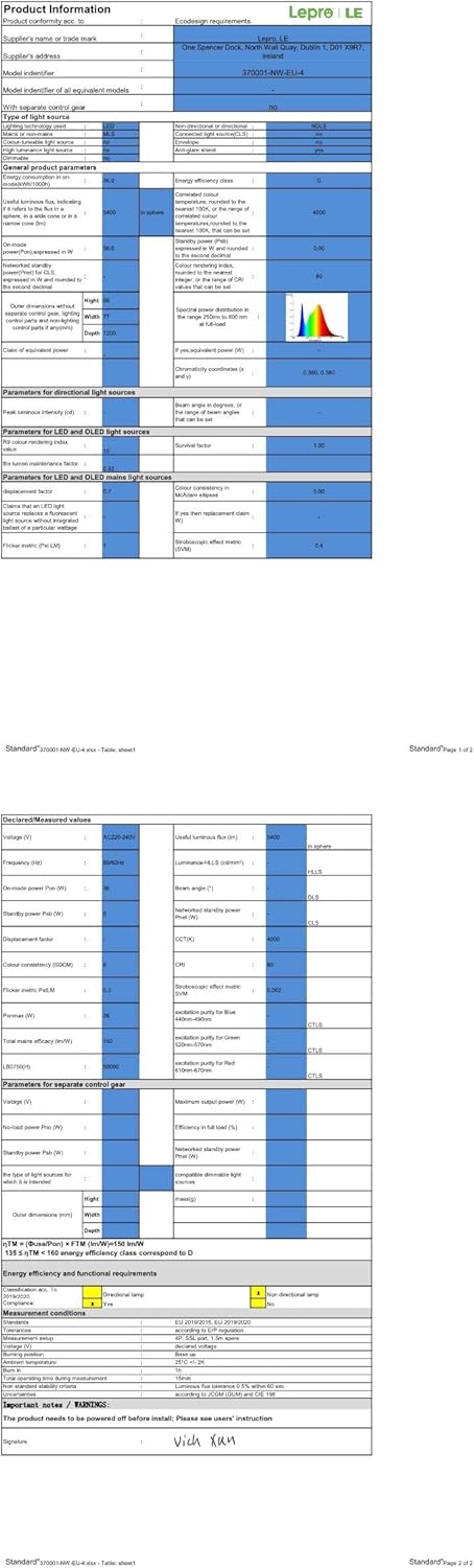 4x 120 cm LED Feuchtraumleuchten, 36W, 5400lm, 4000K Neutralweiß, IP65, Wasserfest für Keller, Werkstatt, Garage, Innen- & Außenbereich