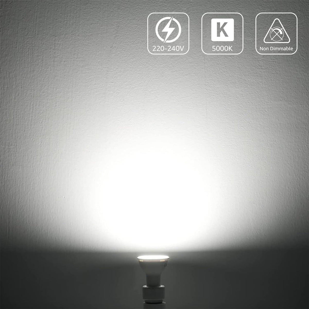 Lepro GU10 LED Kaltweiss, 4W 345 Lumen LED GU10 Kaltweiß, Leuchtmittel 5000 Kelvin Kaltweiss, LED Lampe GU10 Nicht Dimmbar, 5er Pack