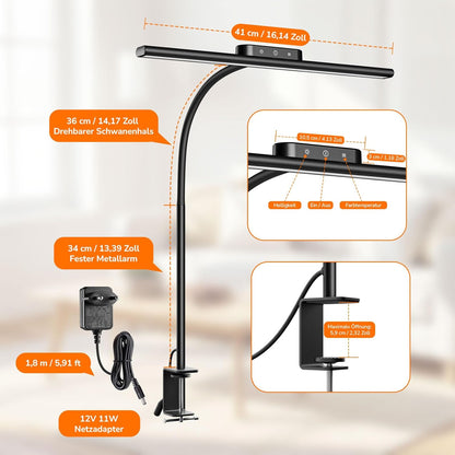 Lepro 11W Schreibtischlampe Dimmbar Black